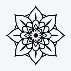 Fototapeta premium Vector art of black and white mandala pattern