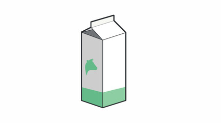 Milk Box Color Icon. Vector editable color flat illustration of a box of milk