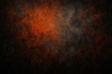 Spooky halloween background featuring dark, cracked texture with glowing orange highlights. concept of eerie atmosphere, haunted theme, mysterious night scene