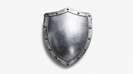 The metallic shield representing ancient armor and protection in historical battles