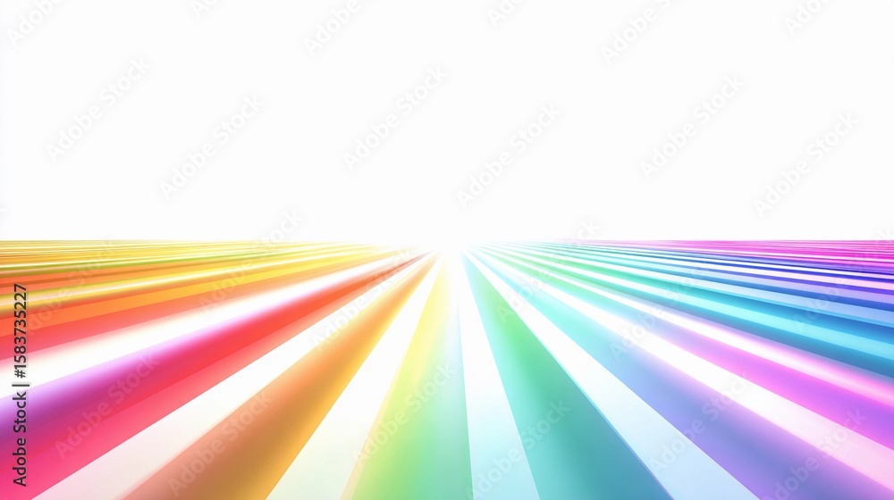 Poster colorful rays of light radiate from the horizon creating a vibrant and captivating visual display in