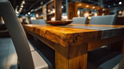 Close-up of a wooden dining table corner.