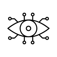 AI vision vector icon. Network AI eye isolated