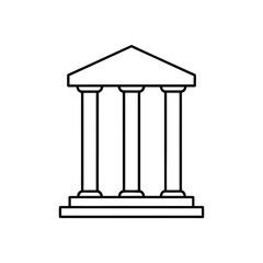 3 ancient greek columns with vector art illustrator on white background 