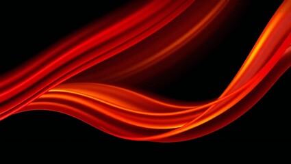 Abstract flowing red and orange waves on a dark background