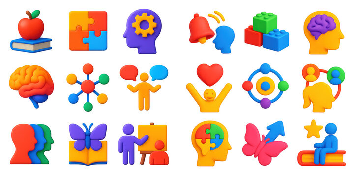 3D Educational Icons
