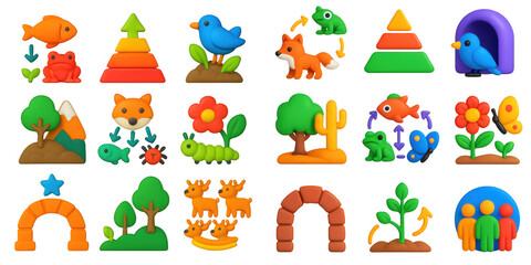 Fototapeta premium Ecology Icons Grid
