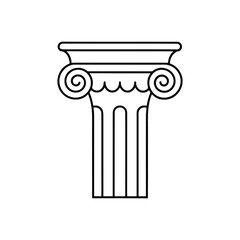 ancient greek column with vector art illustrator on white background 