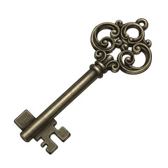 vector vintage key against white background