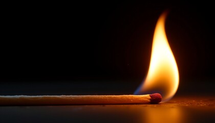 a striking contrast between a single burning candle and a collection of extinguished matches.