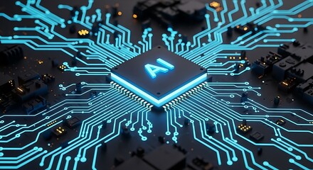 Artificial intelligence ai computer chip futuristic technology concept