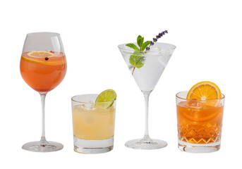 Chic Cocktails: A Classy Beverage Collection for Festive Gatherings,  isolated on a transparent...