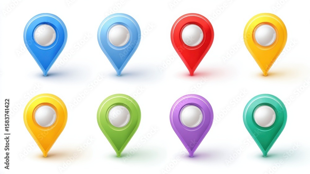 Aufkleber maps and geo pins. make your own custom location pin icon for app or contact web page. map with pin 