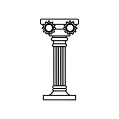 classic column isolated with vector art illustrator on white background 