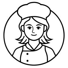 Female cook icon, Chef with a spoon and fork