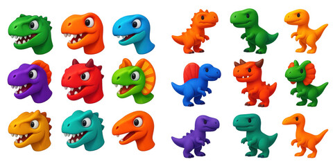 Obraz premium 3D Dinosaur Icons