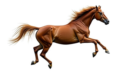 Running horse in dynamic motion, ideal for action, nature, and wildlife visuals.
