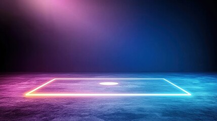 neon sports Baseball Diamond Artistic neon lit baseball field with vivid glowing lines, highlighting the bases and pitcher mound in sharp detail.