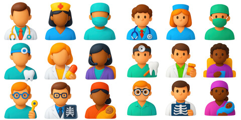 Obraz premium 3D Healthcare Icons