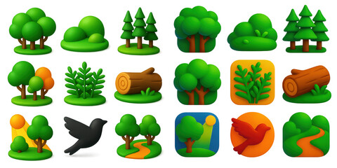 Vibrant Forest Icon Set