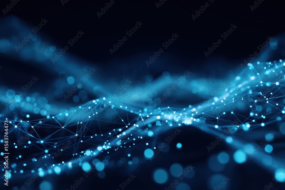 Fototapete futuristic data visualization depicting an abstract representation of interconnected networks and fl