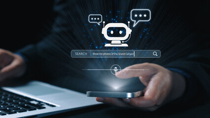 AI assistant with voice chat interface, combining smart chatbot, voice command, and AI-powered...