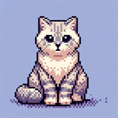 Pixel Art Black Cat in 16-Bit Style