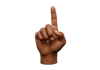 Isolated Dark-Skinned Hand Pointing Upward in a Gesture