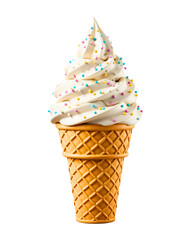 Vanilla Soft Serve Ice Cream Cone with Sprinkles
