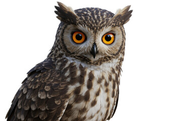 Isolated Detailed Portrait of a Majestic Eurasian Eagle-Owl
