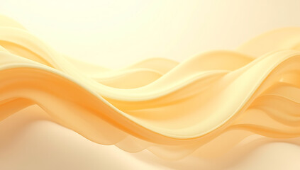 Elegant flowing golden waves with a soft, silky appearance, creating a smooth, abstract design in HD and 4K.
