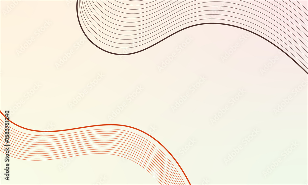 Poster elegant abstract curved lines and dots pattern on gradient background