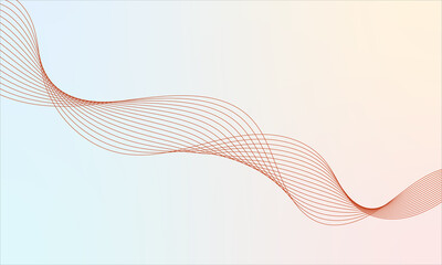 Abstract Flowing Wave Pattern Created From Tiny Red Dots On A Pale Blue And Yellow Gradient...