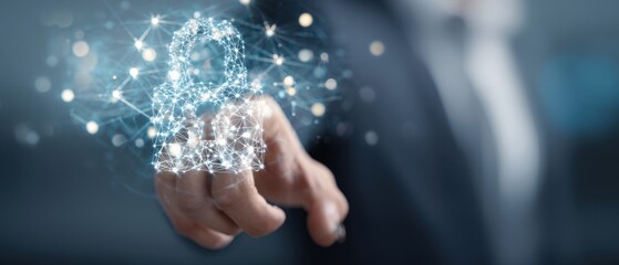 The Digital Lock Symbolizing Cybersecurity and Advanced Technology Concepts
