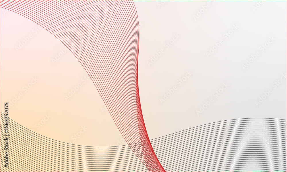 Poster abstract red and black wave patterns on a light gradient background