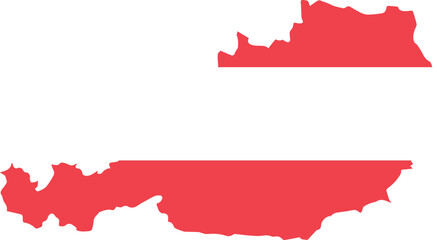 A clean, simple vector graphic of the outline map of Austria.