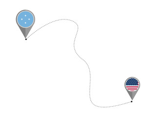 Travel route from the Marshall Islands to the United States