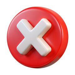 Obraz premium 3d red circle with white cross isolated on transparent background