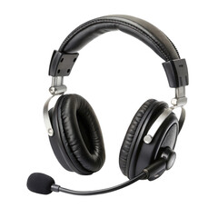 Headset with microphone isolated on transparent background