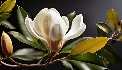 magnolia grandiflora s flower and foliage