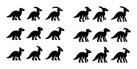 Duck-Billed Dinosaur Icons