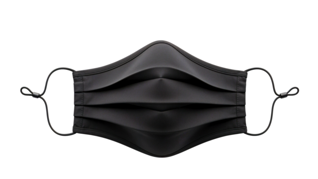 Black Protective Face Mask with Ear Loops
