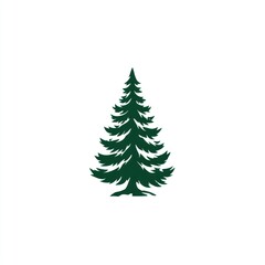 Obraz premium Dark green silhouette of a pine tree