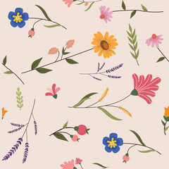 Seamless Botanical Pattern  Vector Art, Floral and Graphics