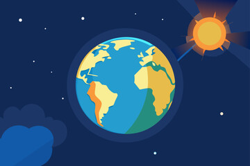 Naklejka premium earth and moon