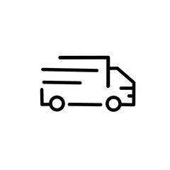 delivery truck icon template. delivery truck line icon. expedition car line icon.