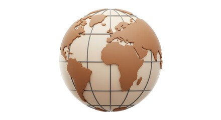 Clean 3D globe icon 
