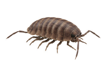 Isolated Detailed Woodlouse Crawling