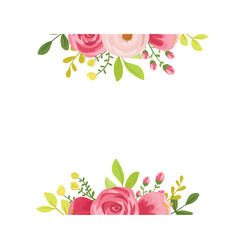 Maroon Red Rose Floral Arrangement on the Edge with Greenery and Wildflowers