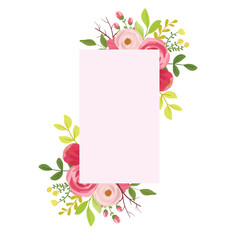 Romantic Maroon Roses with Wildflowers and Branches Forming a Beautiful Frame